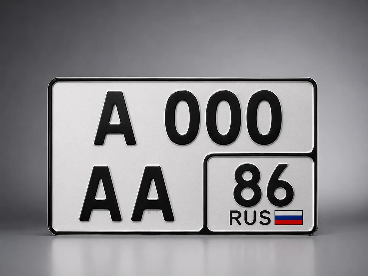 Квадратный автомобильный госномер региона 86